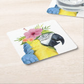Tropische Halo - Parrot Kartonnen Onderzetters (Schuin)