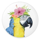 Tropische Halo - Parrot Keramische Knop (Voorkant)