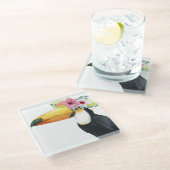 Tropische Halo - Toucan Glazen Onderzetter (Schuin)