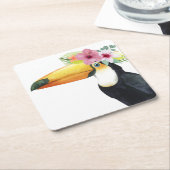 Tropische Halo - Toucan Kartonnen Onderzetters (Schuin)