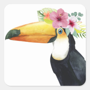 Tropische Halo - Toucan Vierkante Sticker