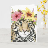 Tropische halo| Zoete Cheetah Kaart (Gele Bloem)