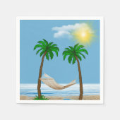 Tropische hammock- en palmbomen servet (Voorkant)