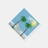 Tropische hammock- en palmbomen servet (Hoek)