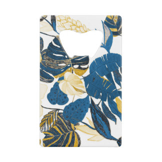 Tropische Hand getrokken: Creatief Naadloos Patroo Creditkaart Flessenopener