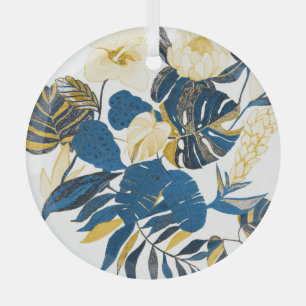 Tropische Hand getrokken: Creatief Naadloos Patroo Glas Ornament