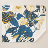 Tropische Hand getrokken: Creatief Naadloos Patroo Sherpa Deken (Voorkant (horizontaal))