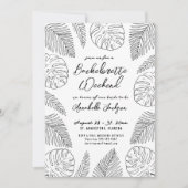 Tropische Hand Getrokken Strand Bachelorette Party Kaart (Voorkant)