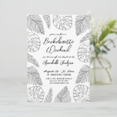 Tropische Hand Getrokken Strand Bachelorette Party Kaart (Staand voorkant)