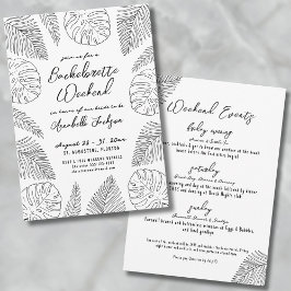 Tropische Hand Getrokken Strand Bachelorette Party Kaart