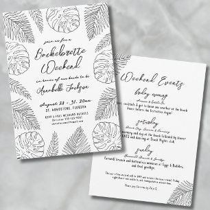 Tropische Hand Getrokken Strand Bachelorette Party Kaart