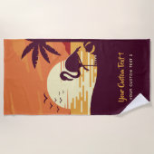 Tropische handdoek voor aangepaste tekst van Flami (Voorkant)