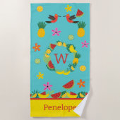 Tropische handdoeken voor vloerkleden en fruit (Voorkant)
