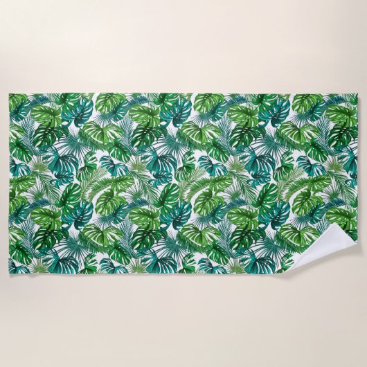 Tropische handdoekjes met handpalmen strandlaken (Voorkant)
