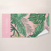 Tropische handdoekjes met handpalmen Stripe persoo Badhanddoek (Badhanddoek)