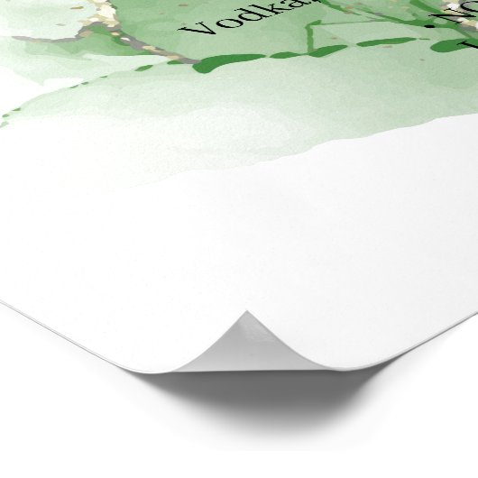 Tropische handpalm Drinken Menu Weddenschap Poster (Hoek)