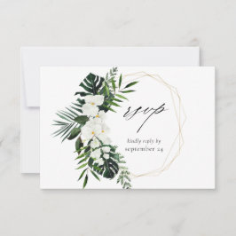 Tropische handpalm en witte Floral met gemiddelde  RSVP Kaartje