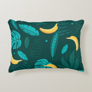 Tropische handpalm verlaat naadloos patroon. Banan Accent Kussen