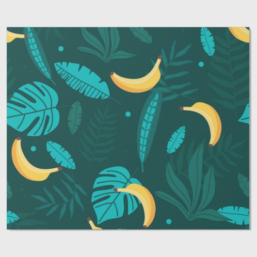 Tropische handpalm verlaat naadloos patroon. Banan Cadeaupapier (Vlak)