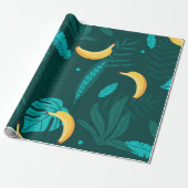 Tropische handpalm verlaat naadloos patroon. Banan Cadeaupapier (Uitgerold)