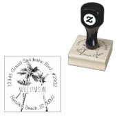 Tropische handpalmbomen retouradres rubberstempel (Gestempeld)