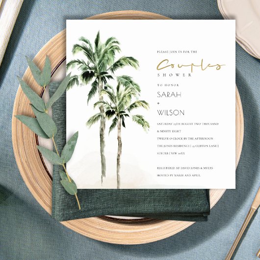 Tropische handpalmbomen schoeisel bedankkaart