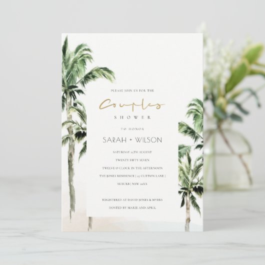 Tropische handpalmbomen schoeisel bedankkaart (Staand voorkant)