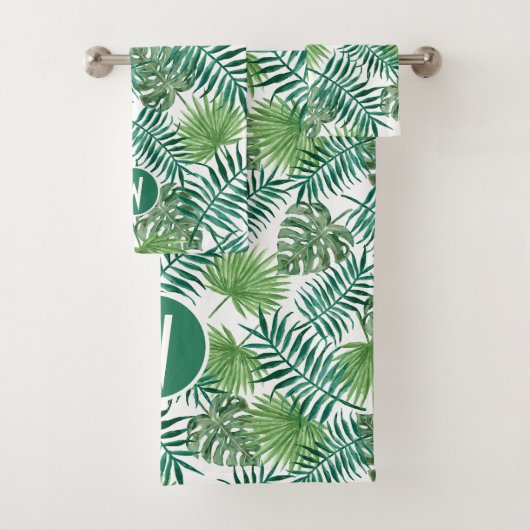 Tropische handpalmen bijdoeken personaliseren bad handdoek (Insitu)