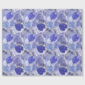 Tropische handpalmen Blauw wit Oerwoud afdrukken Cadeaupapier (Vlak)