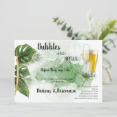 Tropische handpalmen bubbelen en breikoppels schoe kaart (Staand voorkant)