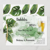 Tropische handpalmen bubbelen en breikoppels schoe kaart (Voorkant / Achterkant)