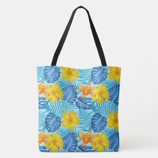 Tropische handpalmen Canvas tas (Achterkant)