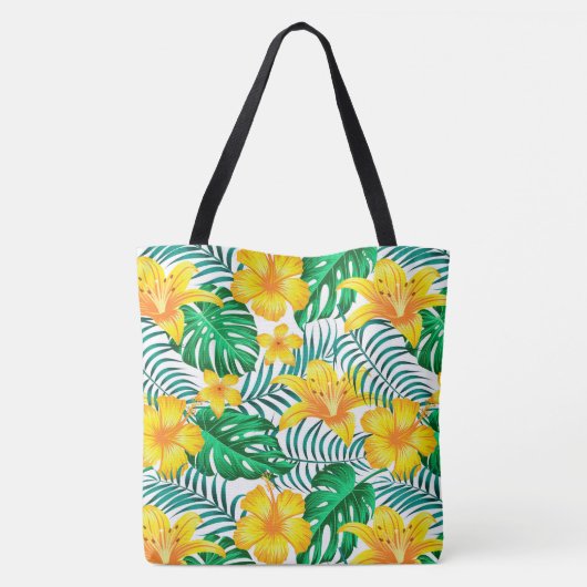 Tropische handpalmen Canvas tas (Achterkant)