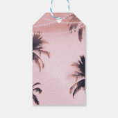 Tropische handpalmen en lichtroze beugel cadeaulabel (Achterkant)