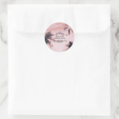 Tropische handpalmen en lichtroze beugel ronde sticker (Tas)