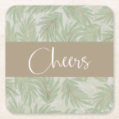 Tropische handpalmen kartonnen onderzetters (Voorkant)