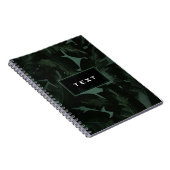 Tropische handpalmen met groene en zwarte kleur notitieboek (Rechterzijde)