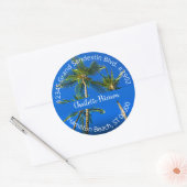 Tropische handpalmen met handmatige omgezette reto ronde sticker (Envelop)