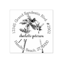 Tropische handpalmen met handmatige omgezette reto rubberstempel