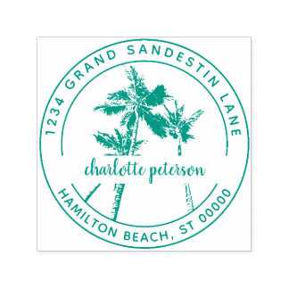 Tropische handpalmen met handmatige omgezette reto zelfinktende stempel