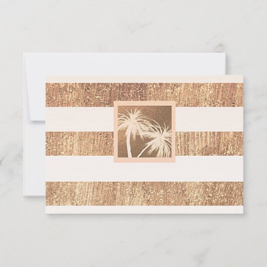 Tropische handpalmen met koper en crème Moderne RS RSVP Kaartje (Achterkant)