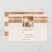 Tropische handpalmen met koper en crème Moderne RS RSVP Kaartje (Voorkant / Achterkant)