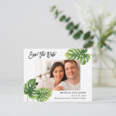Tropische handpalmen opslaan Datumkaart Save The Date (Staand voorkant)