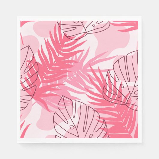 Tropische handpalmen papieren servetten (Voorkant)