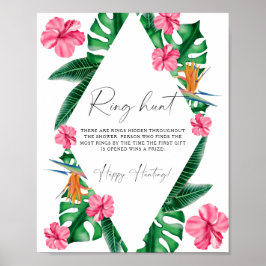 Tropische handpalmen - Ringjacht vrijgezellenfeest Poster