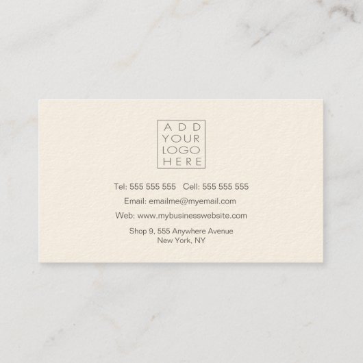 Tropische handpalmen — Visual Design Artist Visitekaartje (Achterkant)