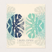 Tropische handpalmen — Visual Design Artist Visitekaartje (Buitenkant ongevouwen)