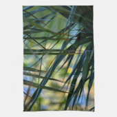 Tropische handpalmen zonder grenzen Blauwe Groene  Theedoek (Verticaal)