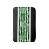 Tropische handpalmen zwart-wit strippatroon badmat (Voorkant Verticaal)