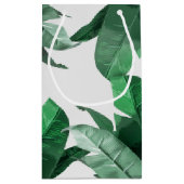 Tropische handpalmprintplaten lederen cadeautas (Achterkant)